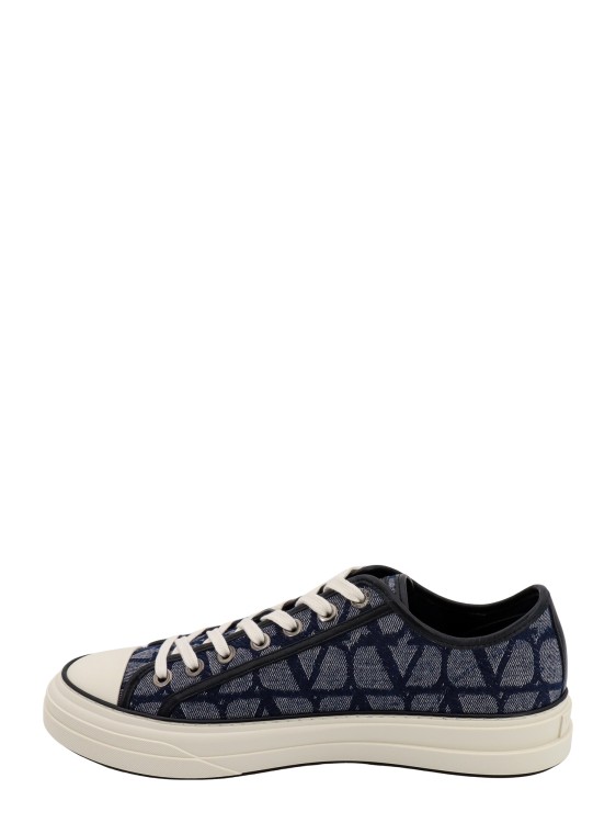 Shop Valentino Canvas And Leather Sneakers With Toile Iconographe Motif In Black