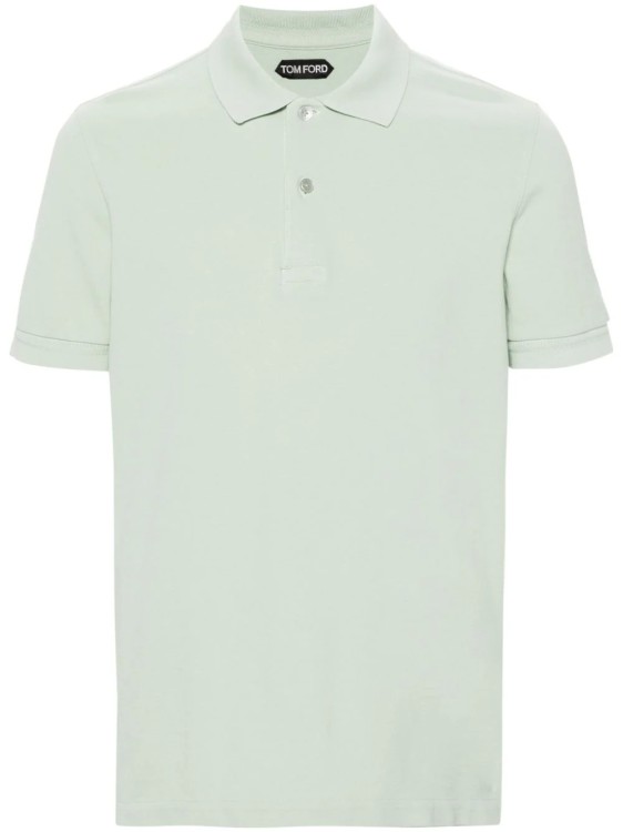 Tom Ford Green Polo Shirt In White