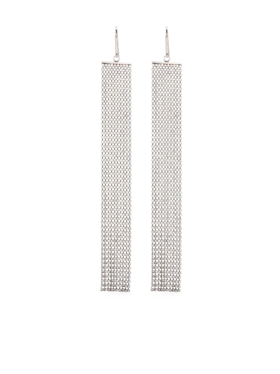 Isabel Marant Glass Crystal-embellished Drop Earrings In Silver