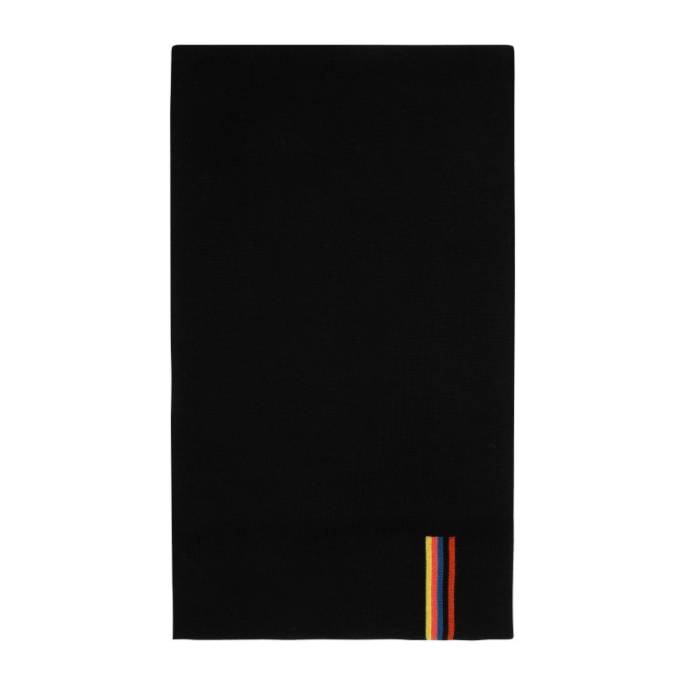 Paul Smith Artist Stripe Wool Scarf In Black
