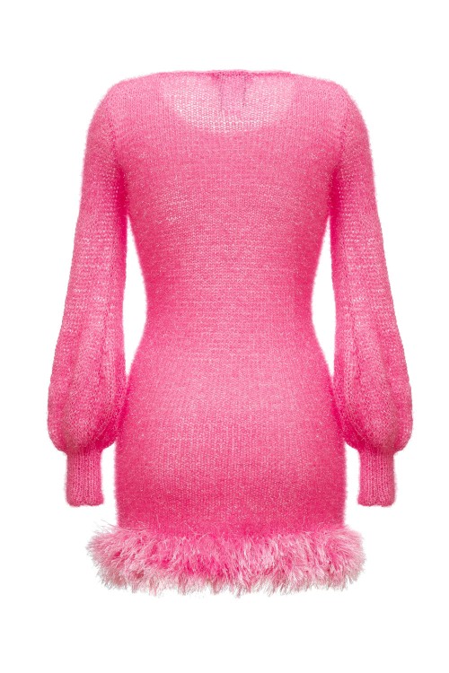 Shop Andreeva Pink Handmade Knit Dress With Glitter