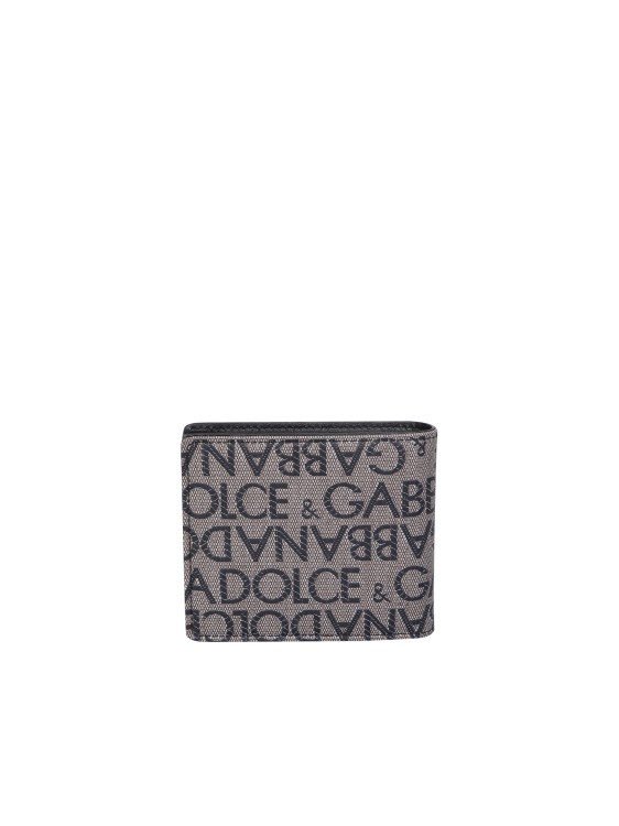 Shop Dolce & Gabbana All-over Logo Bi-fold Wallet In Grey