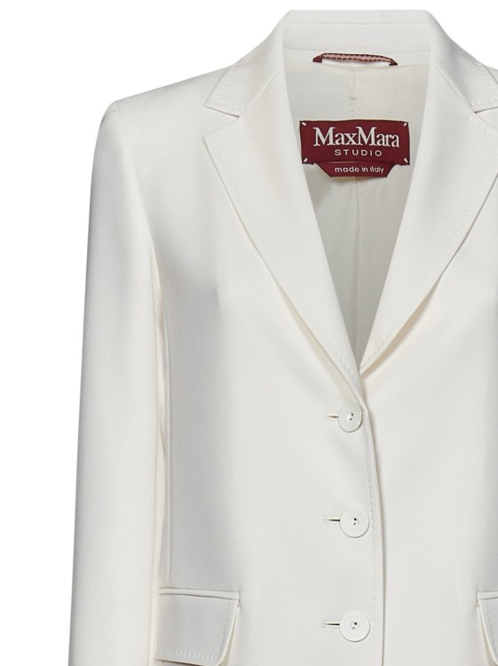 Shop Max Mara Butter-colored Heavy Cady Suit In White