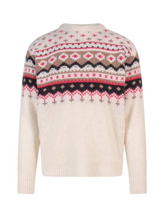 Shop Amaranto Wool And Cashmere Sweater With Multicolor Motif In Neutrals