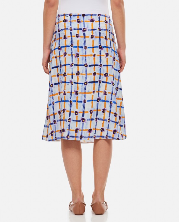 Shop Marni Midi A-line Pattern Skirt In Multicolor