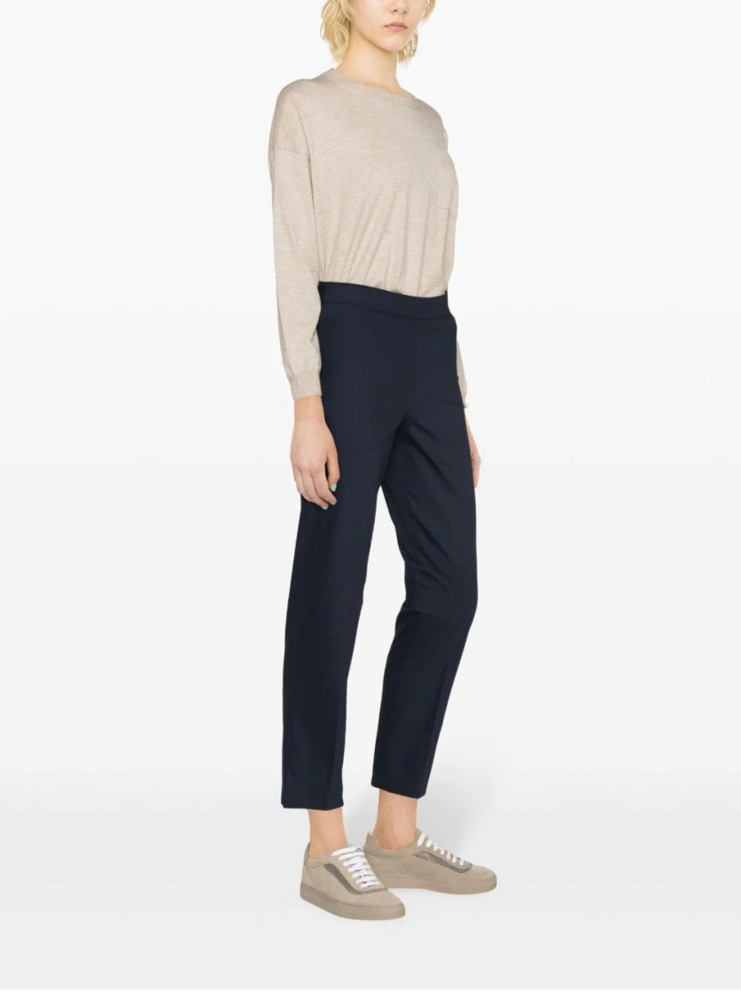 Brunello Cucinelli Tailored Cotton-blend Trousers In Black