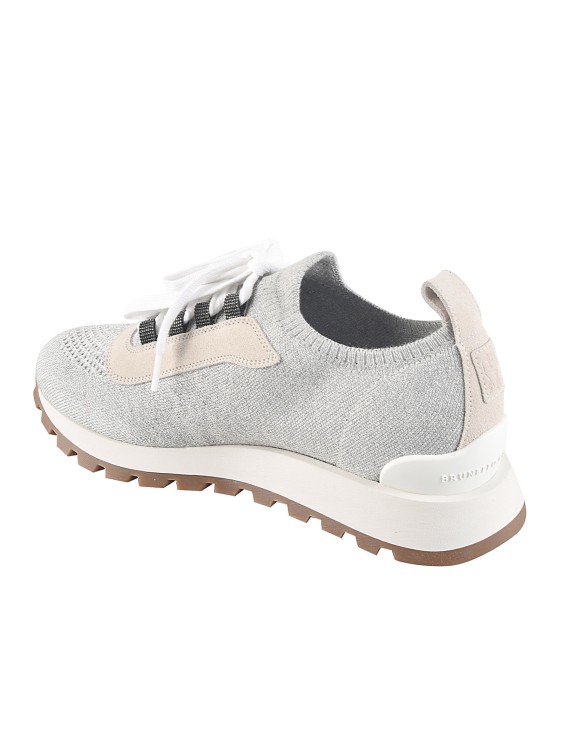 Shop Brunello Cucinelli Sock-style Ankle Sneakers In Grey