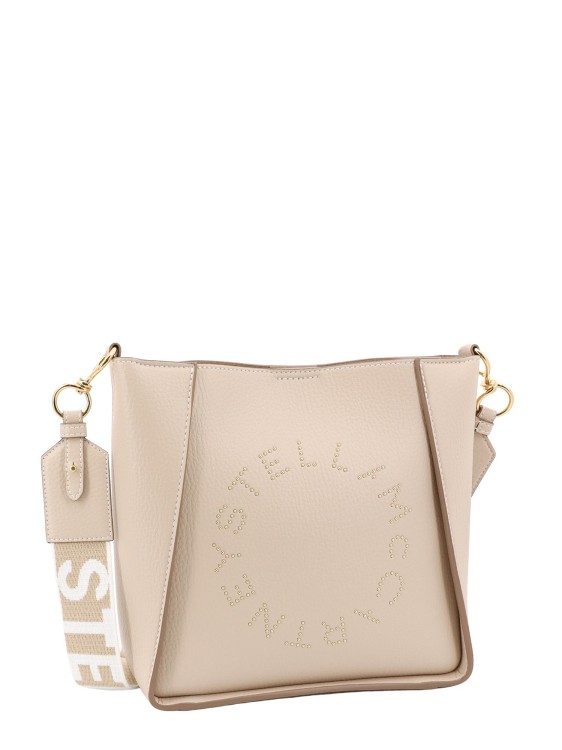 Shop Stella Mccartney Alter Mat Shoulder Bag With Frontal Studded Logo In Neutrals