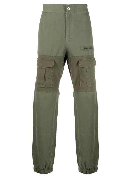 Shop Palm Angels Green Cotton Trousers