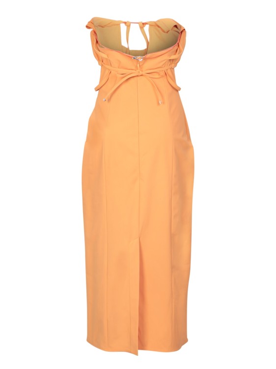 Shop Jacquemus Orange Cotton-blend Construction Dress