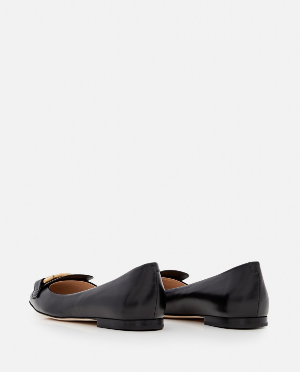 Shop Tod's Ballerina Leather Flat In Black