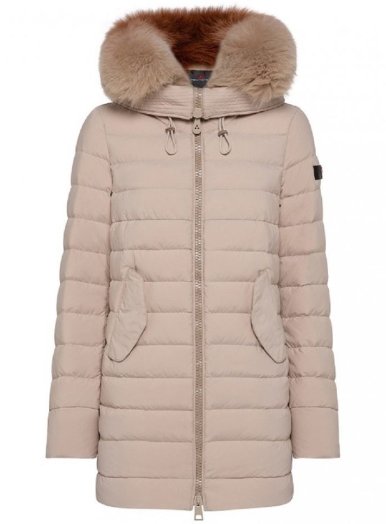 Peuterey Natural Down Quilted Duvet Jacket In Neutrals