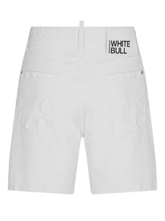 Shop Dsquared2 White Bull Denim Shorts