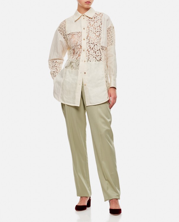 Bottega Veneta Straight Trousers In Neutrals
