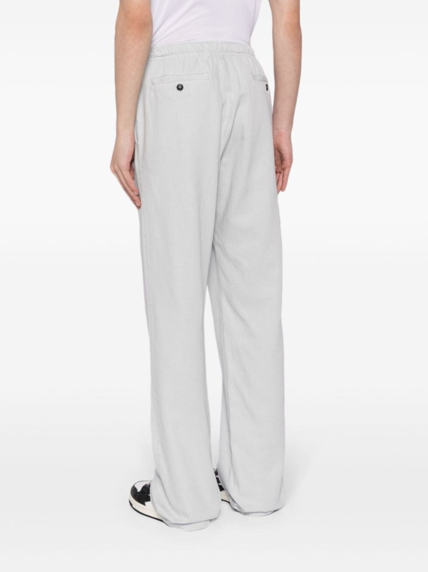 Shop Palm Angels Trousers With Logo In Grey