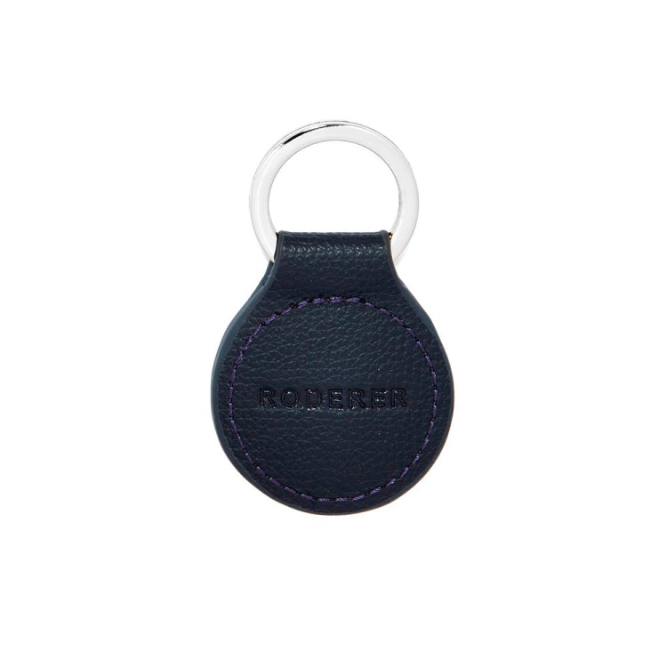 Shop Roderer Award Round Key Ring - Italian Leather Navy Blue
