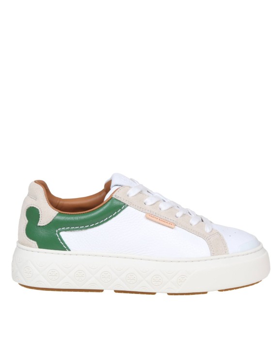 Tory Burch Sneaker Ladybug In White And Green Leather In White