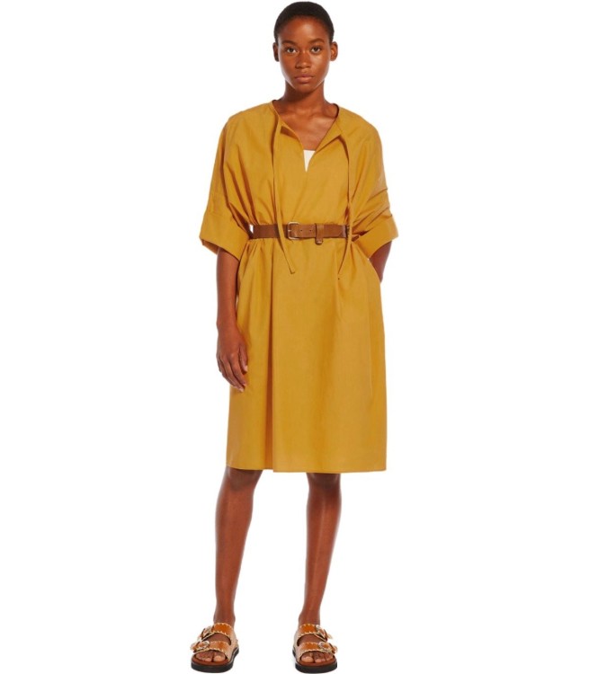 Shop Max Mara Caro Ocher Dress In Brown