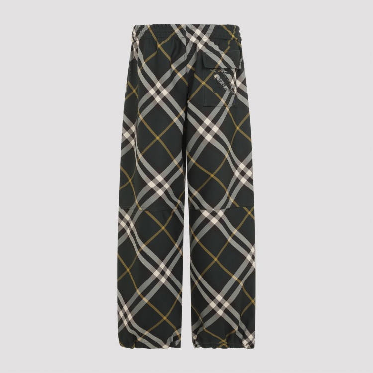 Burberry Men's Check Pattern Trousers With Elastic Waist And Drawstring In Multicolor