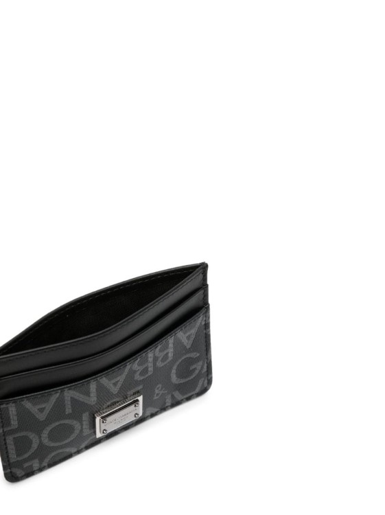 Shop Dolce & Gabbana Logo Jacquard Card Holder In Black