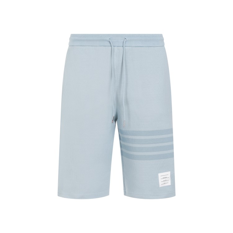 Thom Browne Light Blue Cotton Denim Sweat Shorts