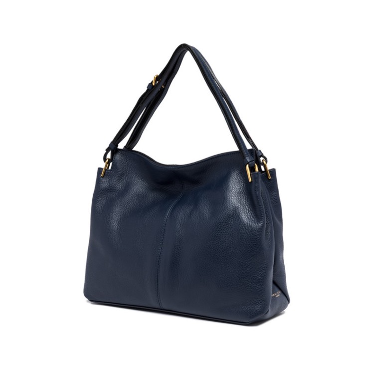 Gianni Chiarini Leila Bag In Navy Blue Grained Leather In Blue