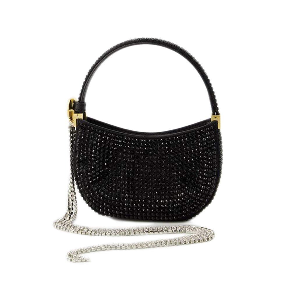 Magda Butrym Vesna Crystal Micro Hobo Bag - Crystal - Black In Black