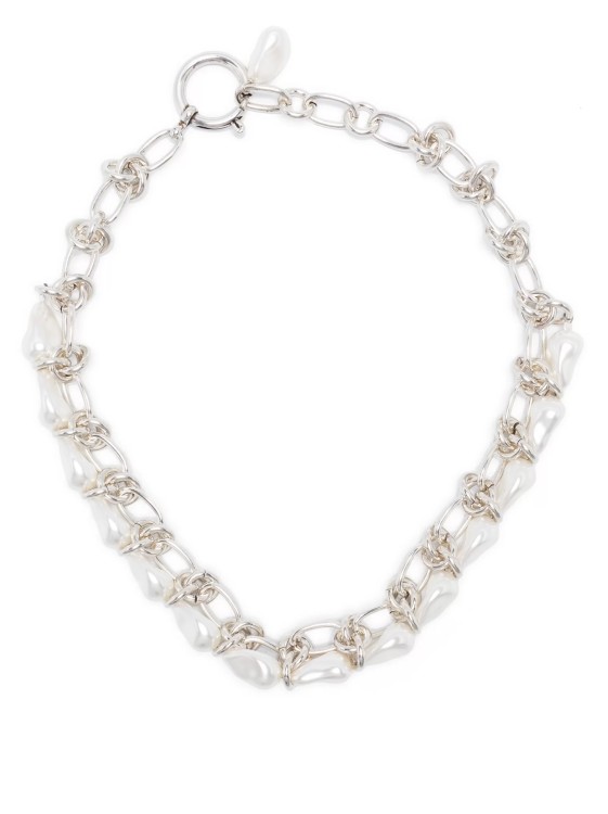 Isabel Marant Faux-pearl Charm Necklace In White