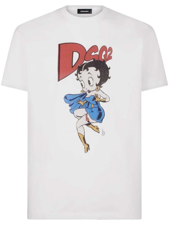 Shop Dsquared2 X Betty Boop White Cotton T-shirt