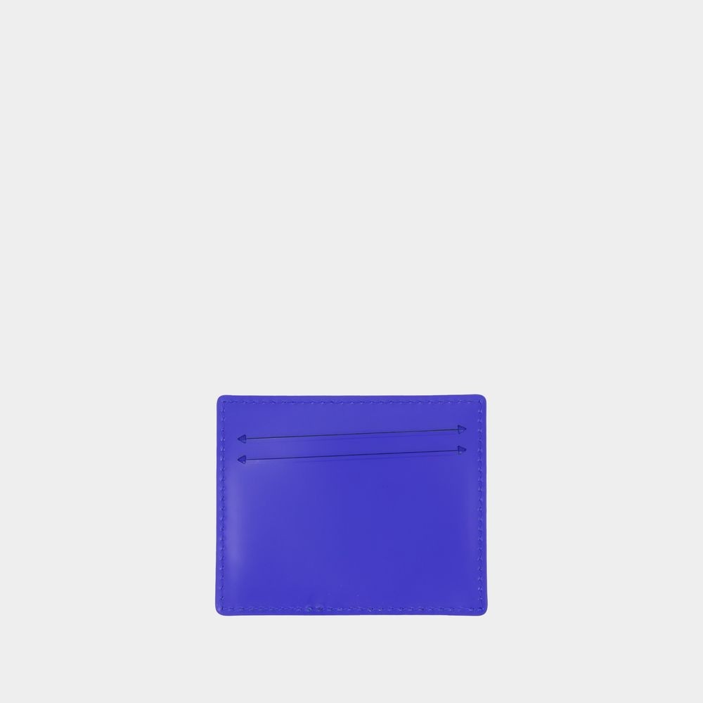 Ader Error Card Holder - Leather - Blue In Blue