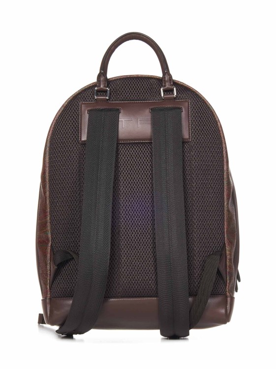 Shop Etro Brown Paisley Jacquard Canvas Backpack