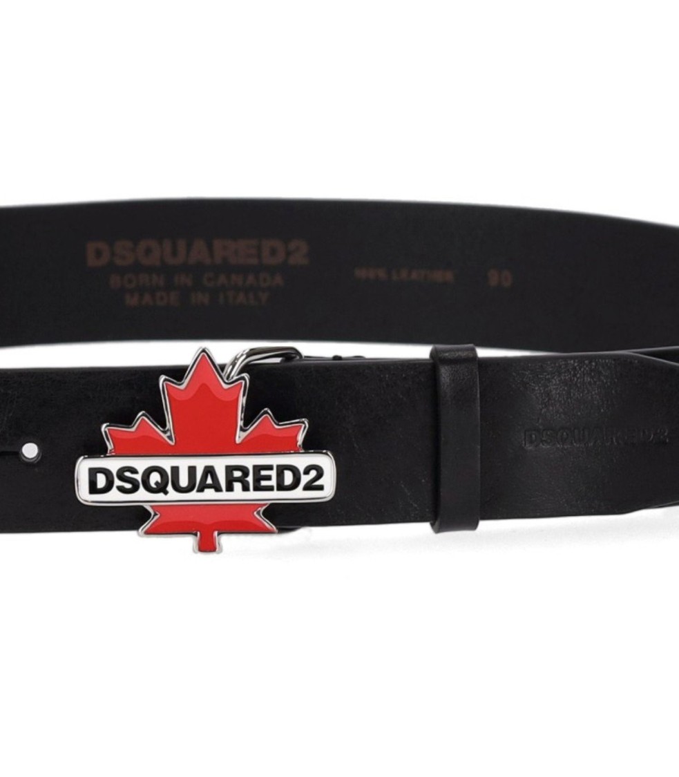 D2 Leaf Black Belt by Dsquared2 in Black color for Luxury Clothing