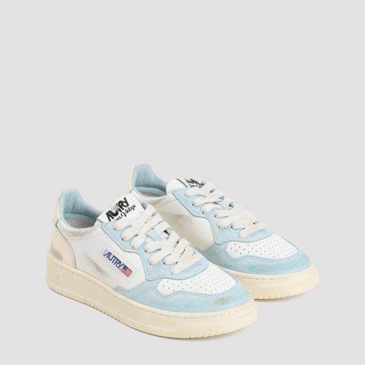 Shop Autry White Ivory Leather Super Vintage Sneakers