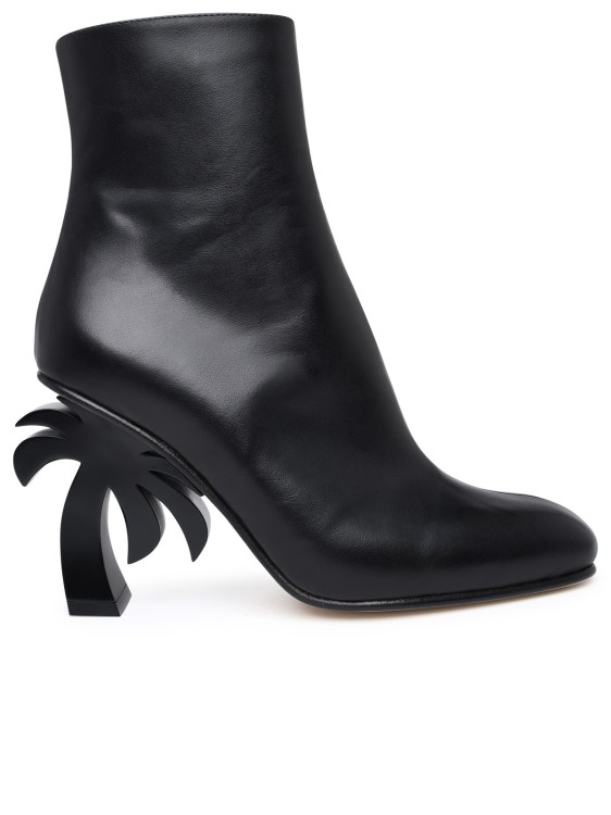 Palm Angels Black Leather Ankle Boots