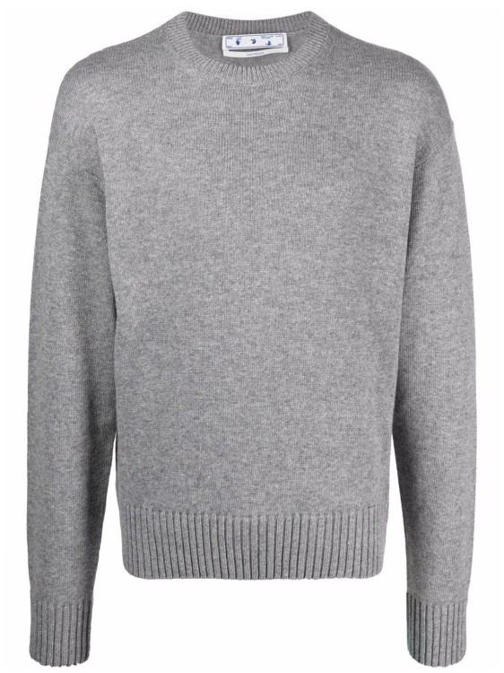 Shop Off-white Crew Neck Sweater In Grey