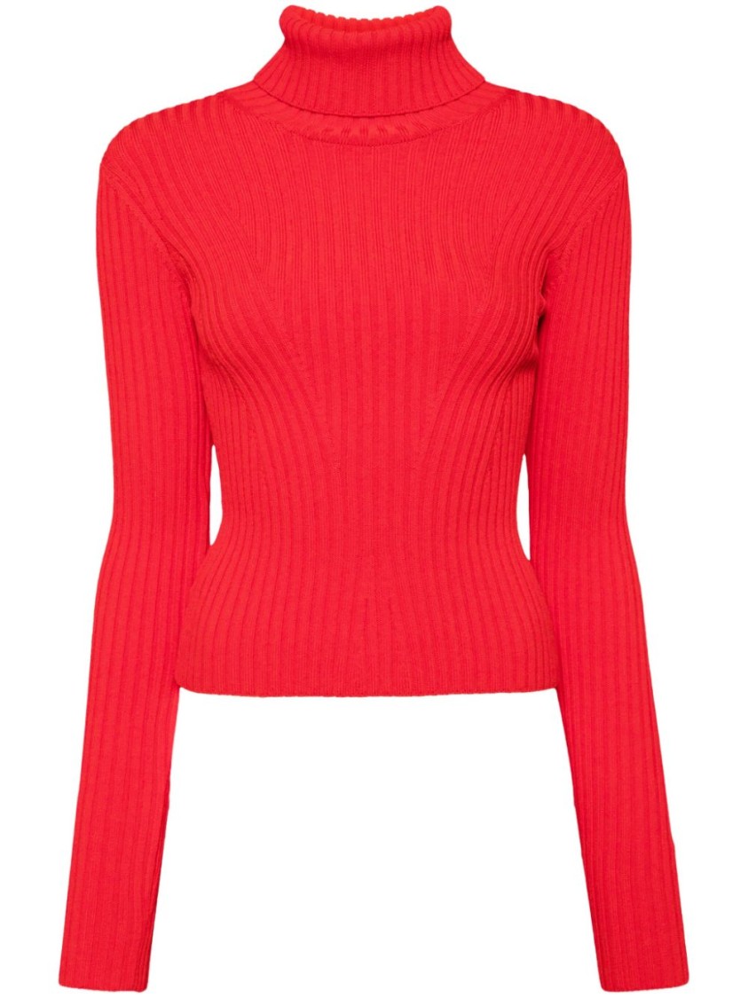 Shop Staud Cardinal Red Roll Neck Sweater