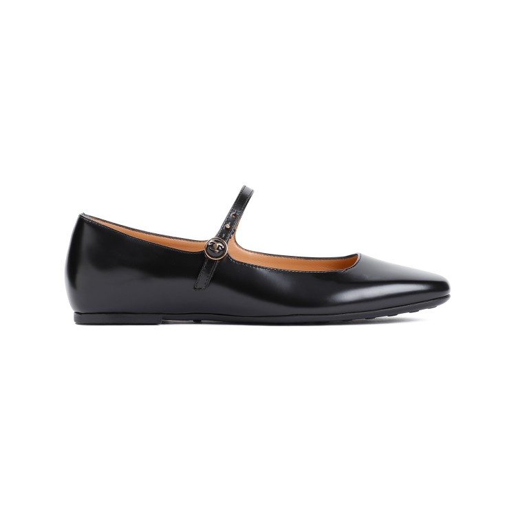 Tod's Patent-leather Ballerina Shoes In Black