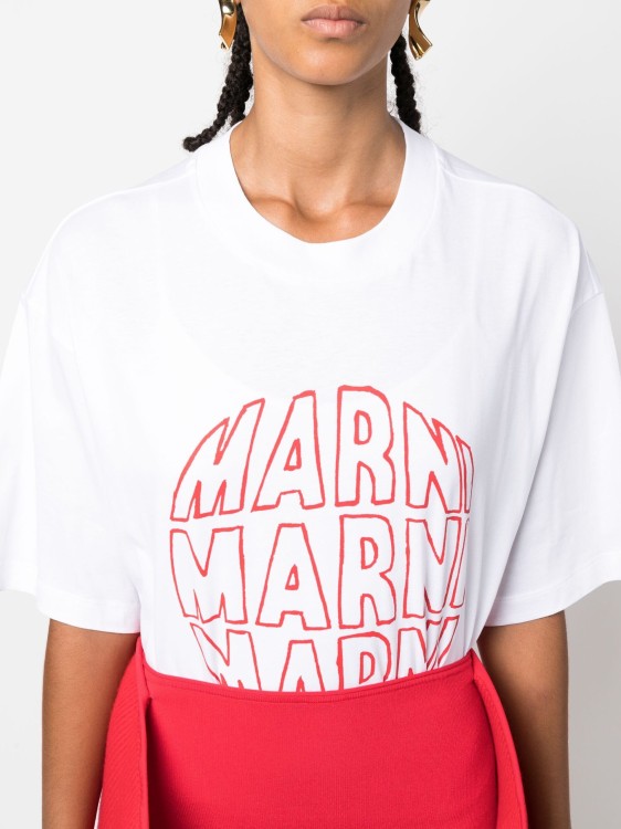 Shop Marni White Logo T-shirt