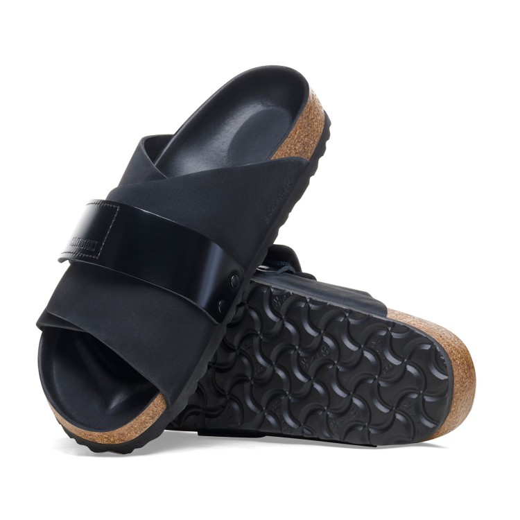 Shop Birkenstock Kyoto Sandals In Nabuk Black