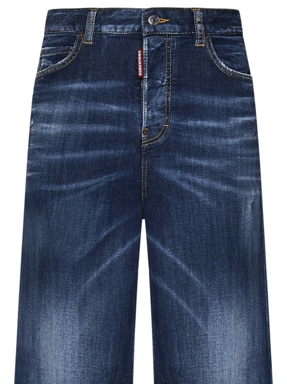 Shop Dsquared2 Dark Everyday Wash Traveler Wide Fit Jeans In Blue