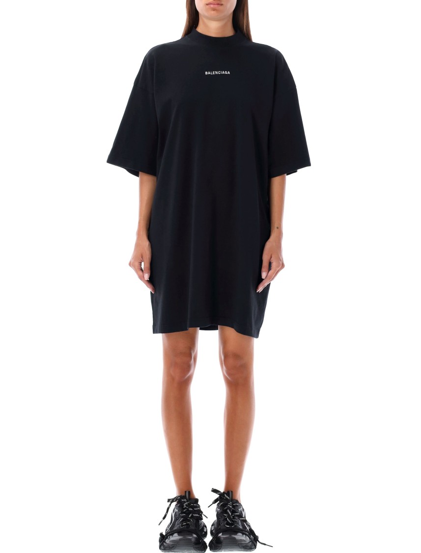 Balenciaga Tee Dress In Black