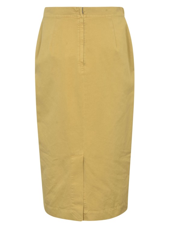 Shop Max Mara Ochre Yellow Midi Skirt