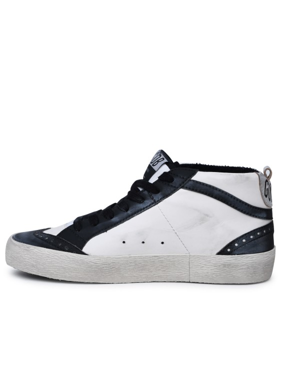 Shop Golden Goose Mid-star Classic' White Leather Sneakers