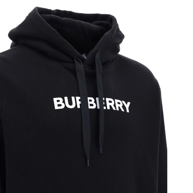 Shop Burberry Ansdell Hooded Logo Sweatshirt In Black
