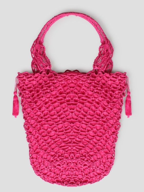Shop P.a.r.o.s.h Rafia Bag In Pink