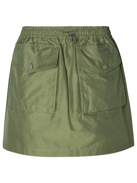 Shop Moncler Cargo Miniskirt In Green Cotton Blend