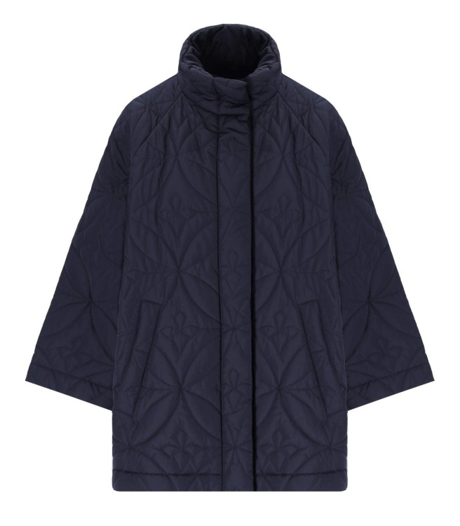 MAX MARA PITTORE BLUE QUILTED JACKET