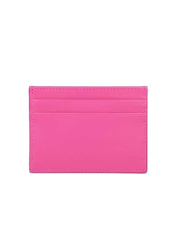 Dolce & Gabbana Dg Logo Leather Card Holder in Pink