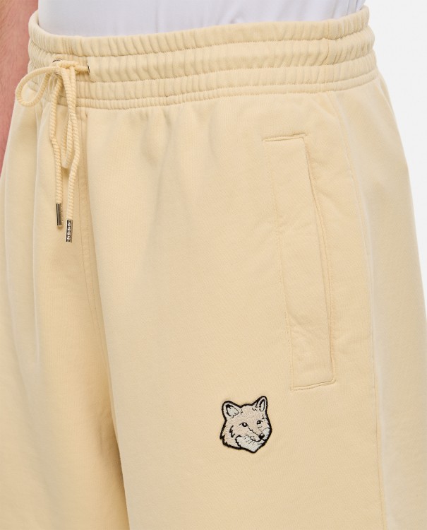 Shop Maison Kitsuné Bold Fox Head Patch Oversize Jog Shorts In Neutrals
