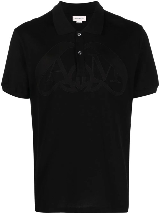 Shop Alexander Mcqueen Black Seal Polo Shirt